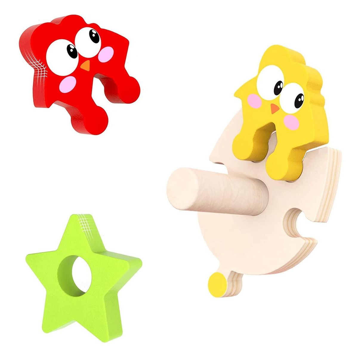 Wooden Sorting & Stacking Toys for Girls Boys Preschool