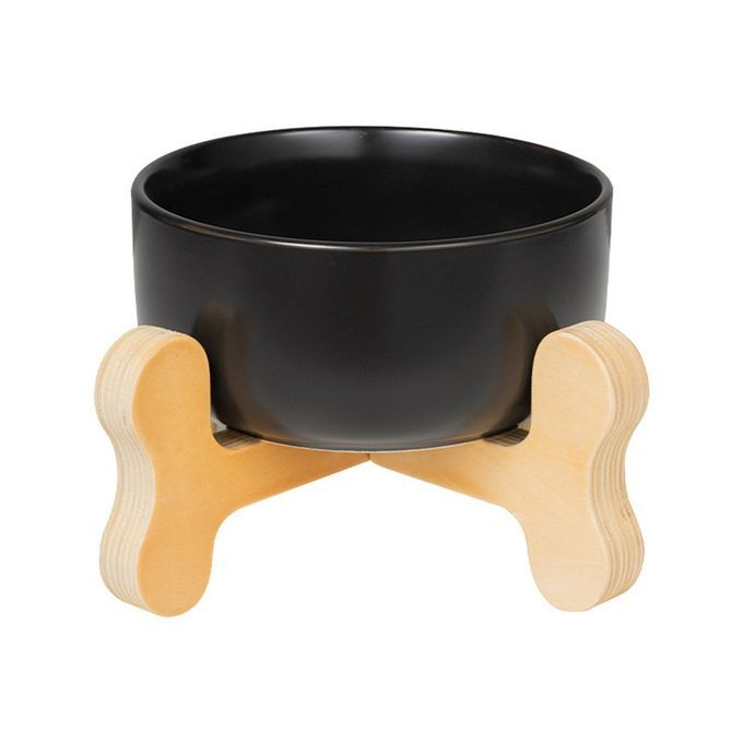 Erami  Dog Bowl Extra Large Anti-overturning Dog Food Bowl Flat Bottom Bowl-bla K-22*12 M