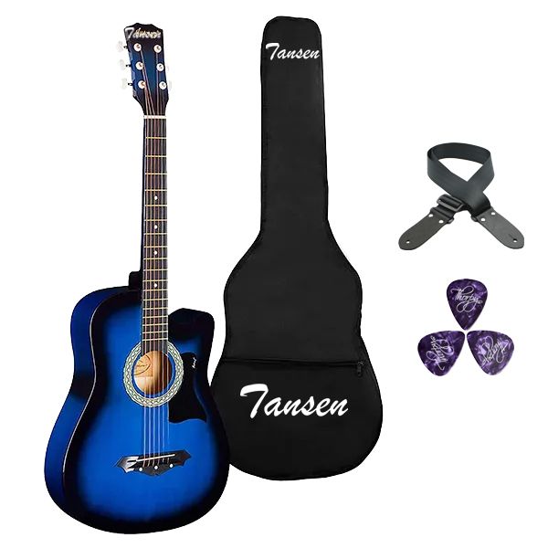 Guitar-38C Box Guitar With Bag, Picks, Guitar Belt