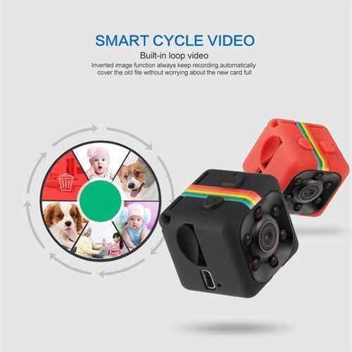 SQ11 Mini Camera 1080P Sence Car DVR Smart Home Security Camcorder Small Cam Night Vision Motion Detection Support Hiden TFCard(720 P)(Only Card Reader)