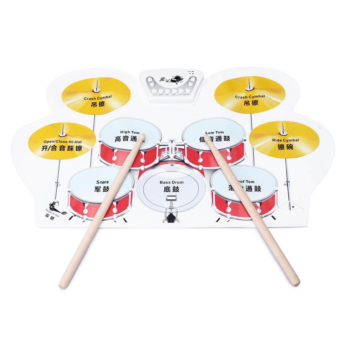 New Portable Electronic Drum Speakers Set Rollup Musical Pedals Digital Instruments Kits