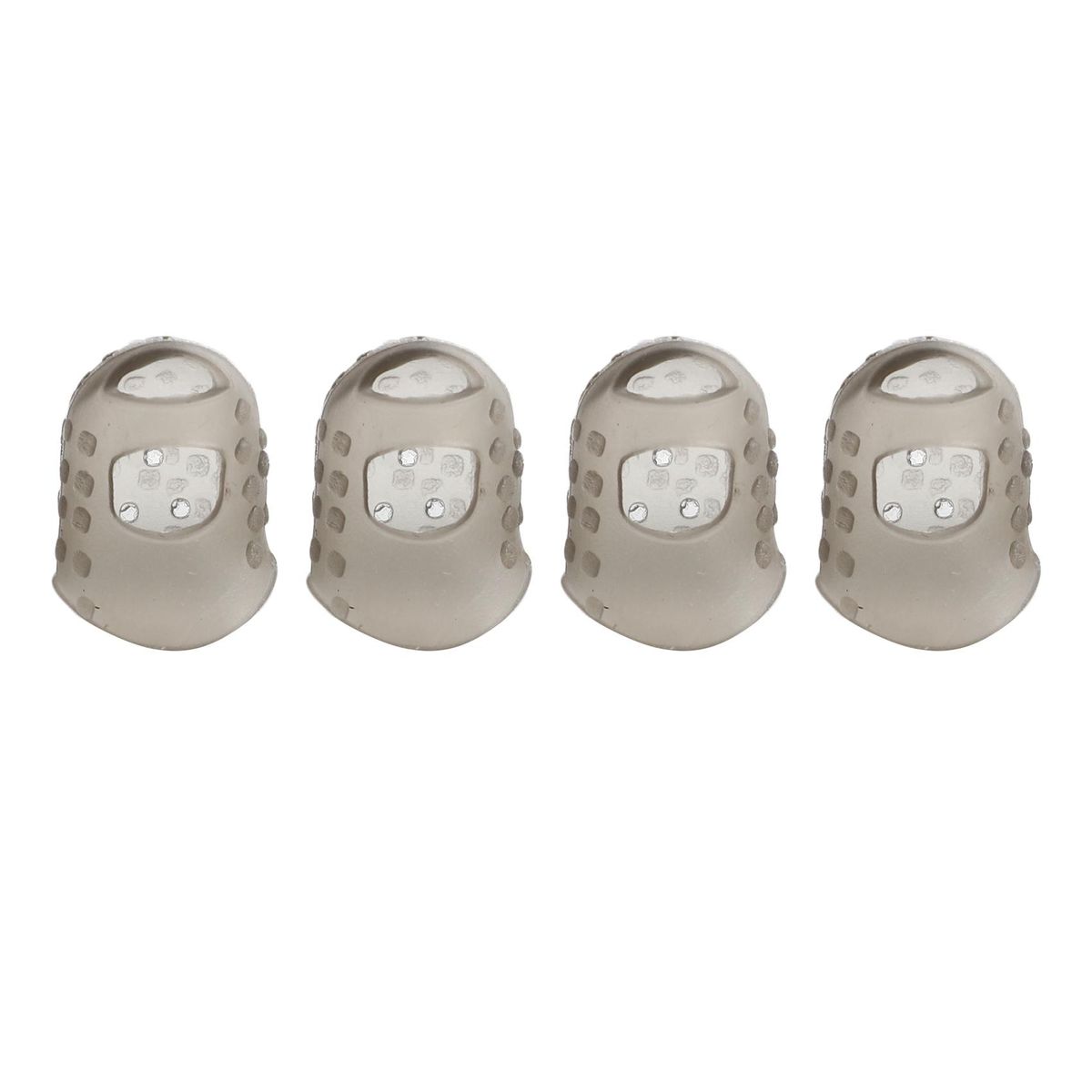4pcs Soft Silicone Guitar Finger Picks Protector (Gray XS )