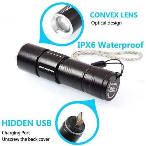 395Nm UV Light Flashlight Blacklight USB Rechargeable LED
