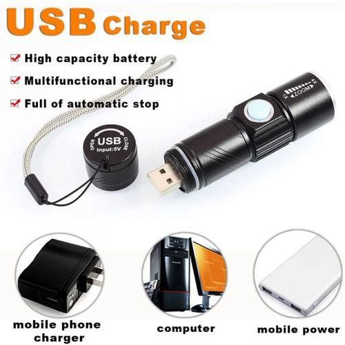 395Nm UV Light Flashlight Blacklight USB Rechargeable LED