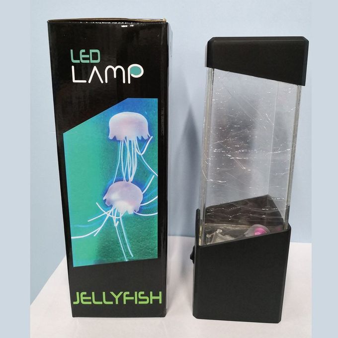Jellyfish Water Aquarium Tank     Relax Bedside Mood Light For Home De Or-Black