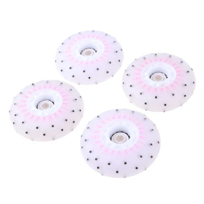 4pcs Flash Roller Skates Wheels Light Durable Speed Skating 80mm Pink