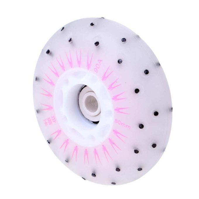 4pcs Flash Roller Skates Wheels Light Durable Speed Skating 80mm Pink