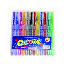 A Pack Of  12 Glitter Paint Pens Each, For Scrapbook Journals, Photo Albums, Card Stocks, Paper Project, Coloring. Set Of 12 Glitter Paint Pen Extra-Fine Tip