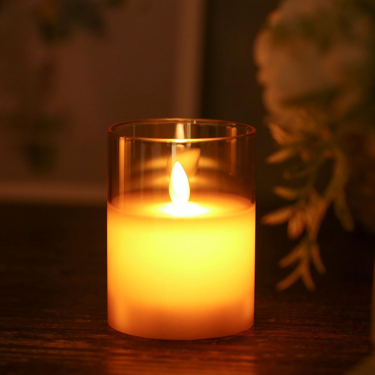 Neoglint Flickering Flameless Candle Lights with Remote Controller 3pcs Batterys Operated Realistic LEDs Candles Warm Lighting Candle Lights with 2 Lighting Modes 5 Brightness Levels Timer Function for Indoor Outdoor Dinner P
