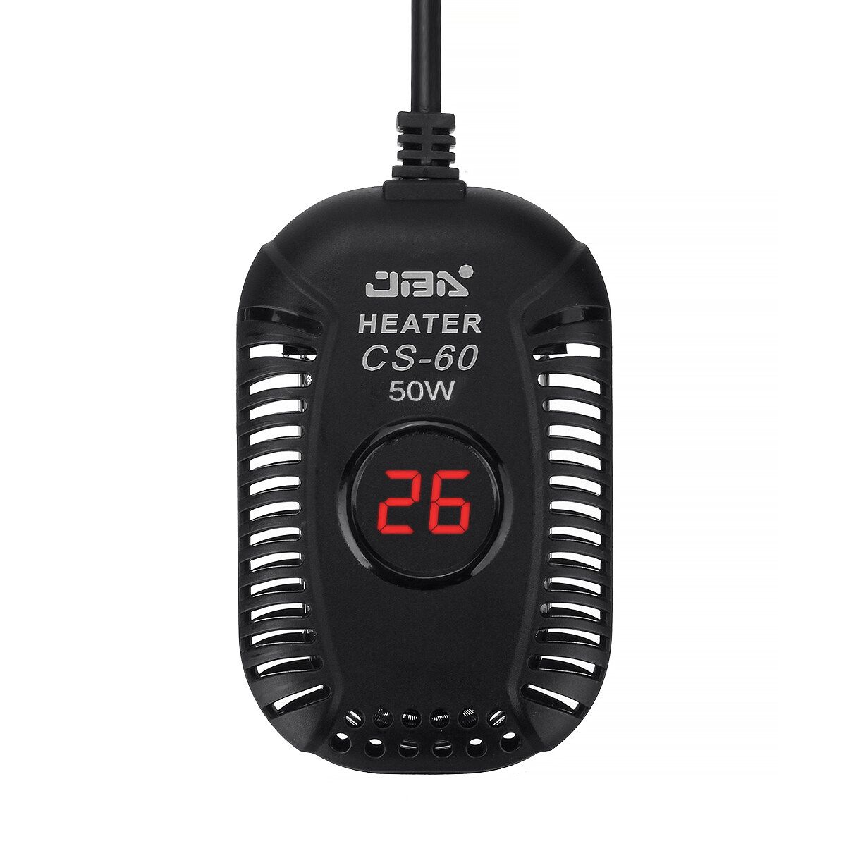 50W AC 220V LED Display Submersible Heating Aquarium Water Electric Heating Rod Temperature Controller For Glass Fish Tank Turtle Tan [Black]