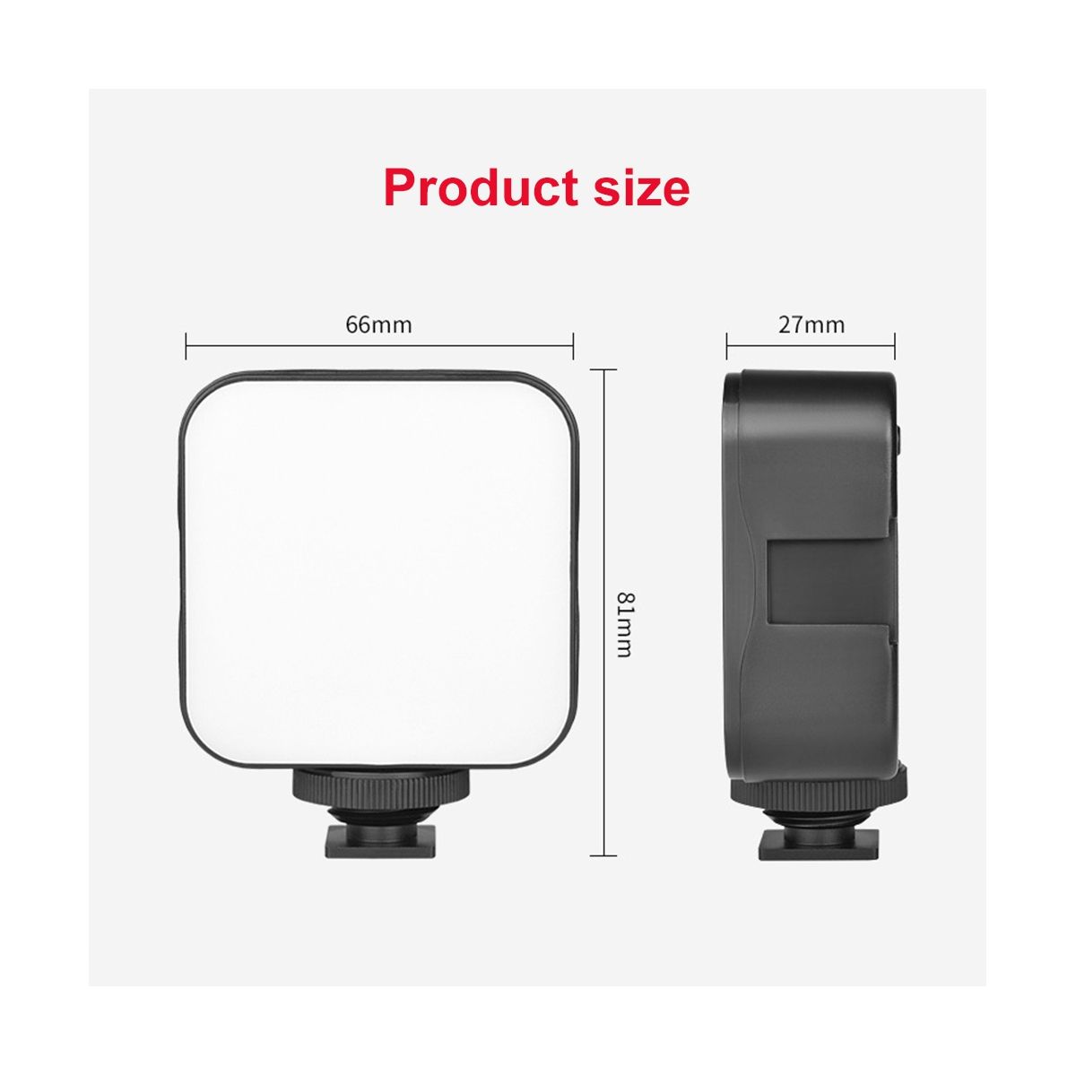 Mini LED Video Light Photography 2W Dimmable 6500K Fill Panel Lamp for Camera Smartphone Laptop
