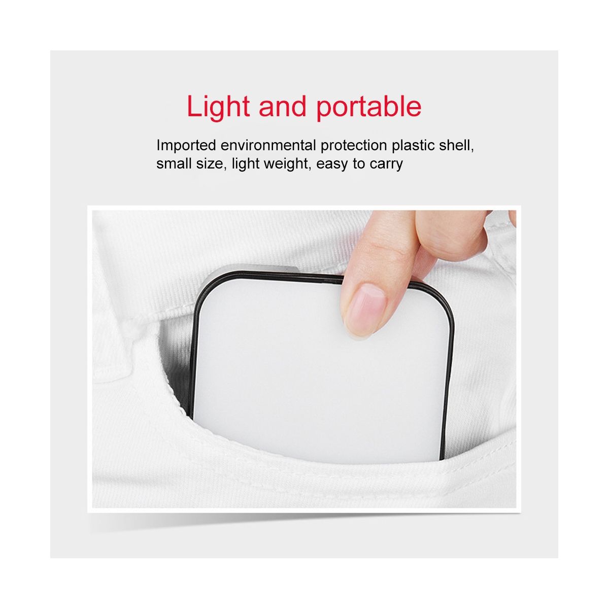 Mini LED Video Light Photography 2W Dimmable 6500K Fill Panel Lamp for Camera Smartphone Laptop