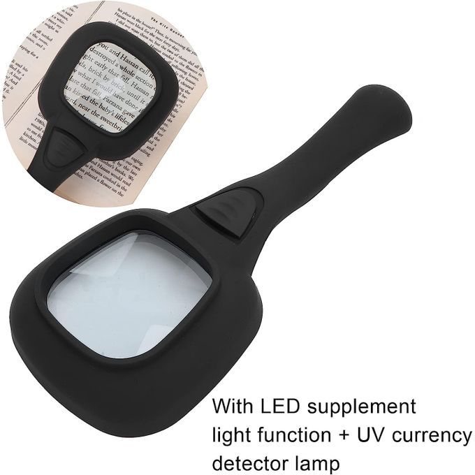 30X Portable Large Magnifier With 6 LED Light