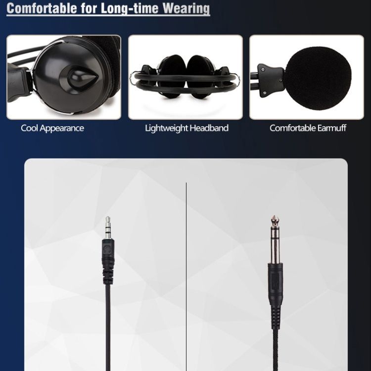 Soyto SY808MV Computer Headset, Color: Black 6.5mm