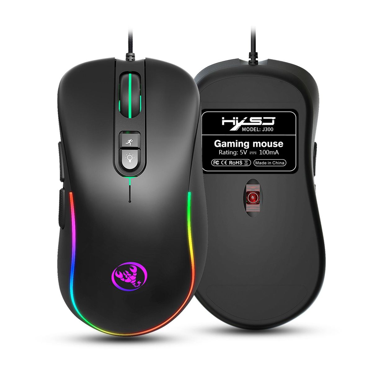 One Handed Gaming Keyboard And Mouse Combo V500 RGB Gaming Keypads And J300 Gaming Mouse Gaming Keypad Wired Gaming Keyboard with 2 USB Ports And Gaming Mouse