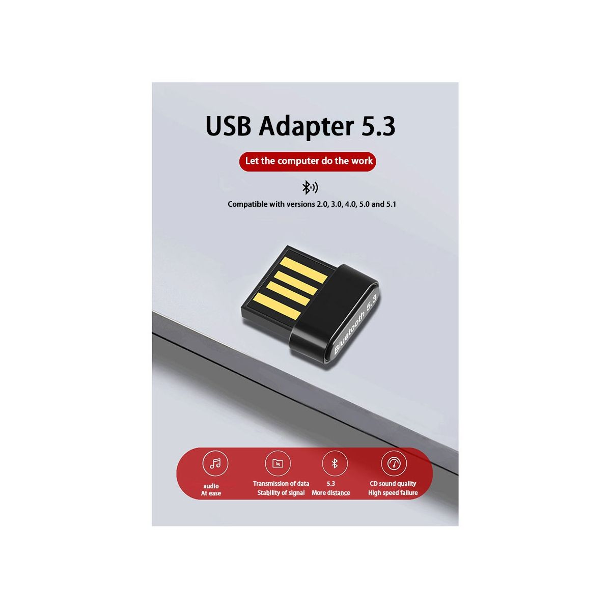 USB Bluetooth Adapter Computer USB Bluetooth 5.3 Receiver