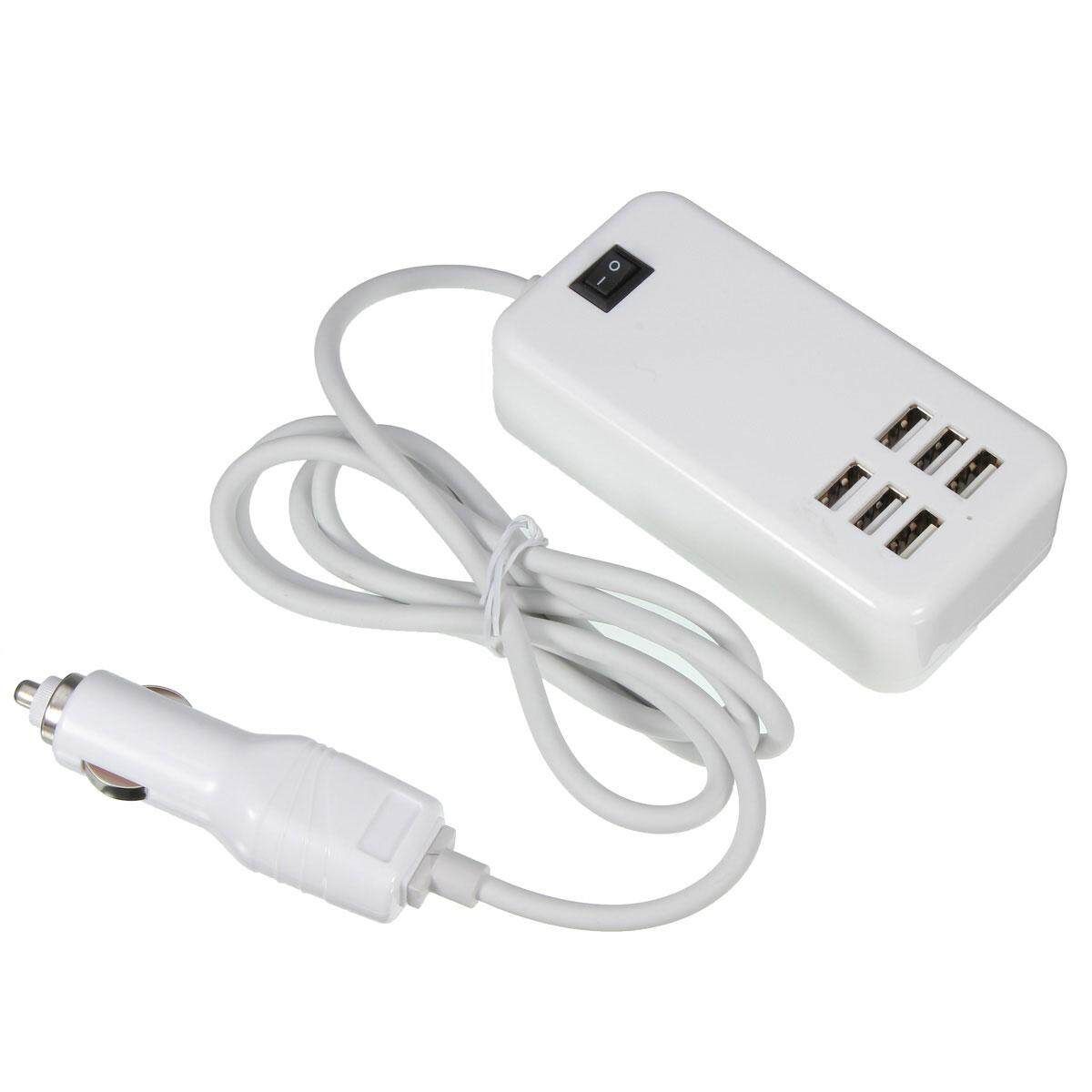 30W 6-Port Portable USB Hub Rapid Car Charger Adapter For Smartphone Tablet US