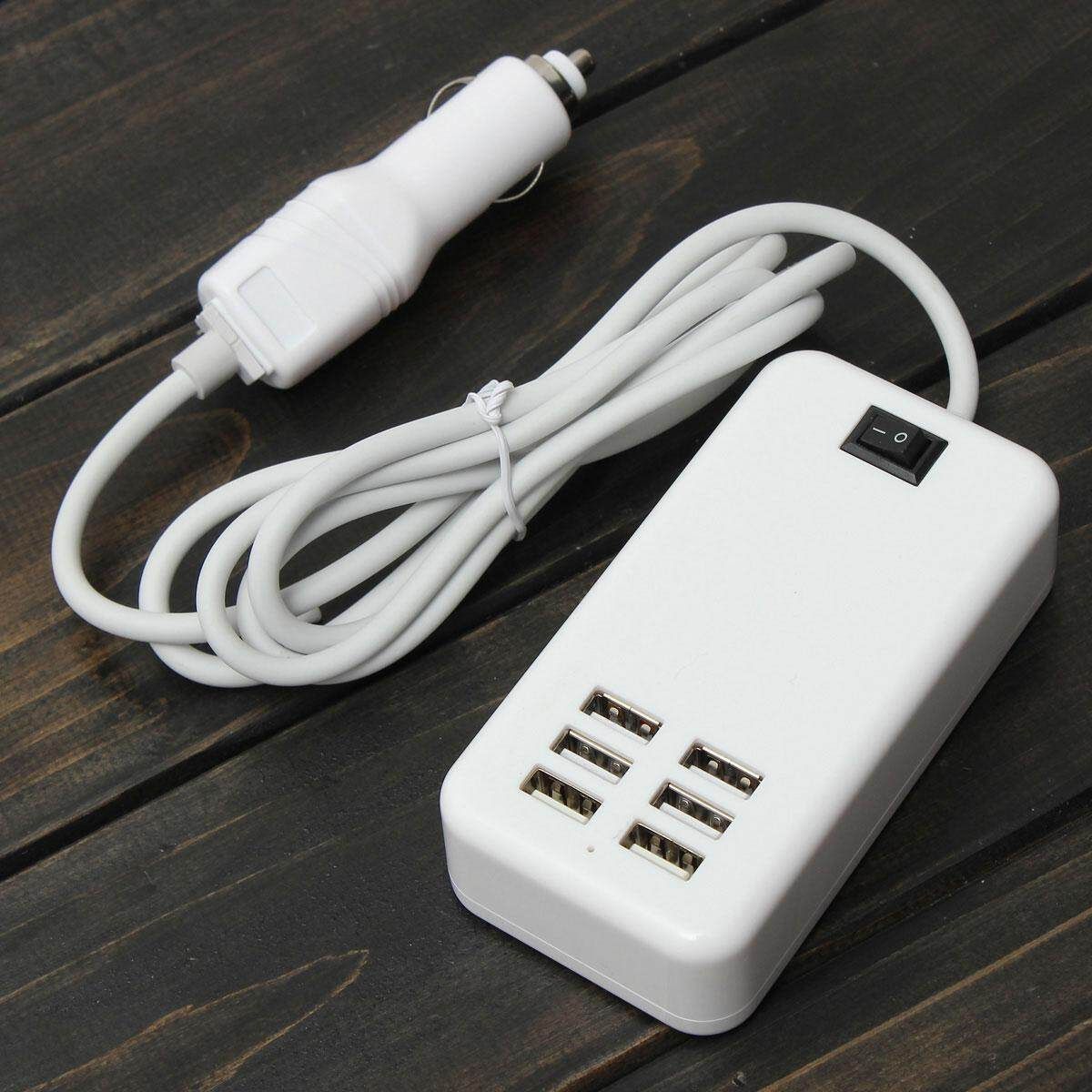 30W 6-Port Portable USB Hub Rapid Car Charger Adapter For Smartphone Tablet US