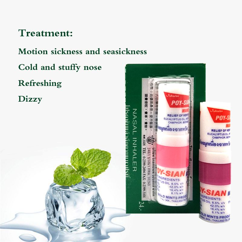 Asthma Nasal Breezy Inhaler Refreshing Cure Nasal Bracing Oil Stick Mint Aspirator Thailand Stuffy Rhinitis Nose 5pcs Aroma