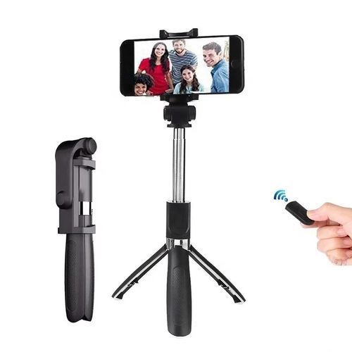 Bluetooth Remote Controller Handheld Selfie Stick Doubles As A Tripod Stand