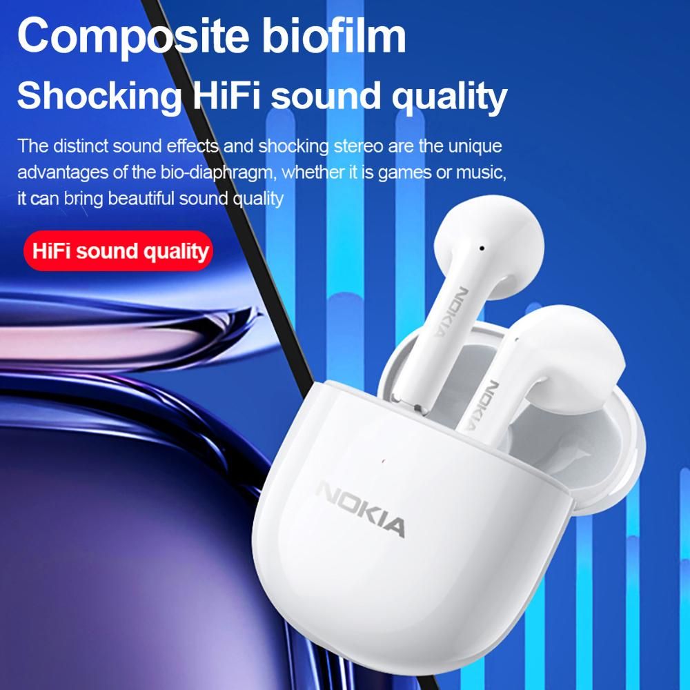 NOKIA E3110 True Wireless BT Headphone Semi-in-ear Sport Music Earbuds BT5.1 Chip Smart Touch Control Long Endurance Time Pink