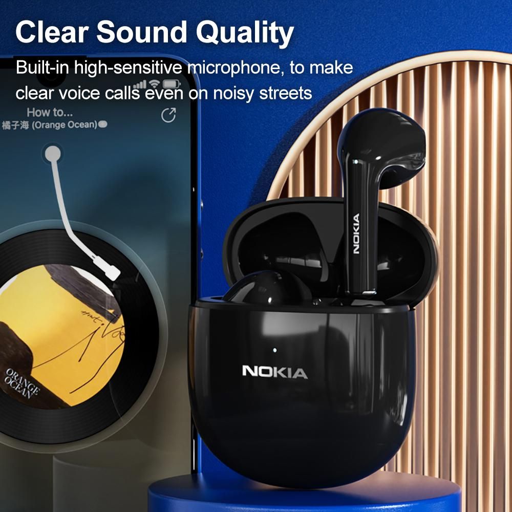 NOKIA E3110 True Wireless BT Headphone Semi-in-ear Sport Music Earbuds BT5.1 Chip Smart Touch Control Long Endurance Time Pink