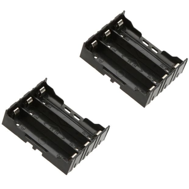 1pcs DIY Black Storage Box Holder Case For 3 X 18650 3.7V Rechargeable Batteries