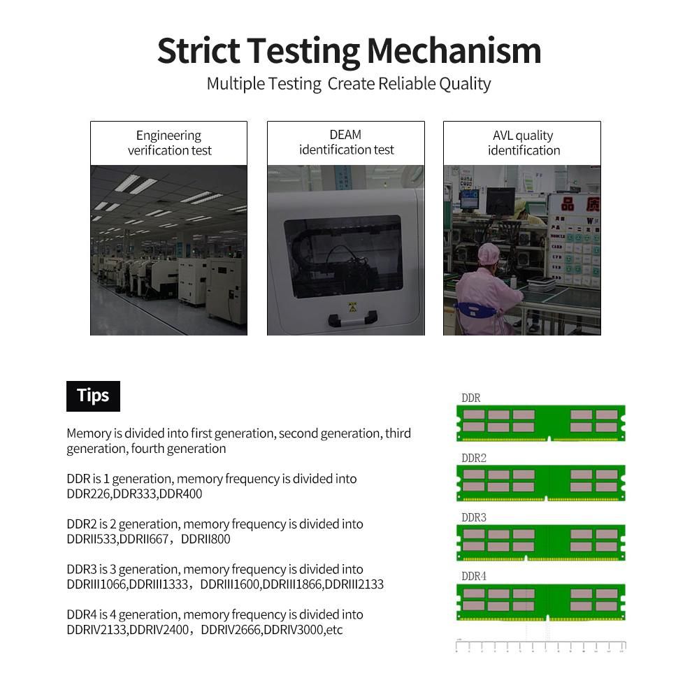 Vaseky 2G Memory DDR2 800 2G Desktop Memory High Speed Read/Write Noiseless Desktop Memory DDR2 800MHz