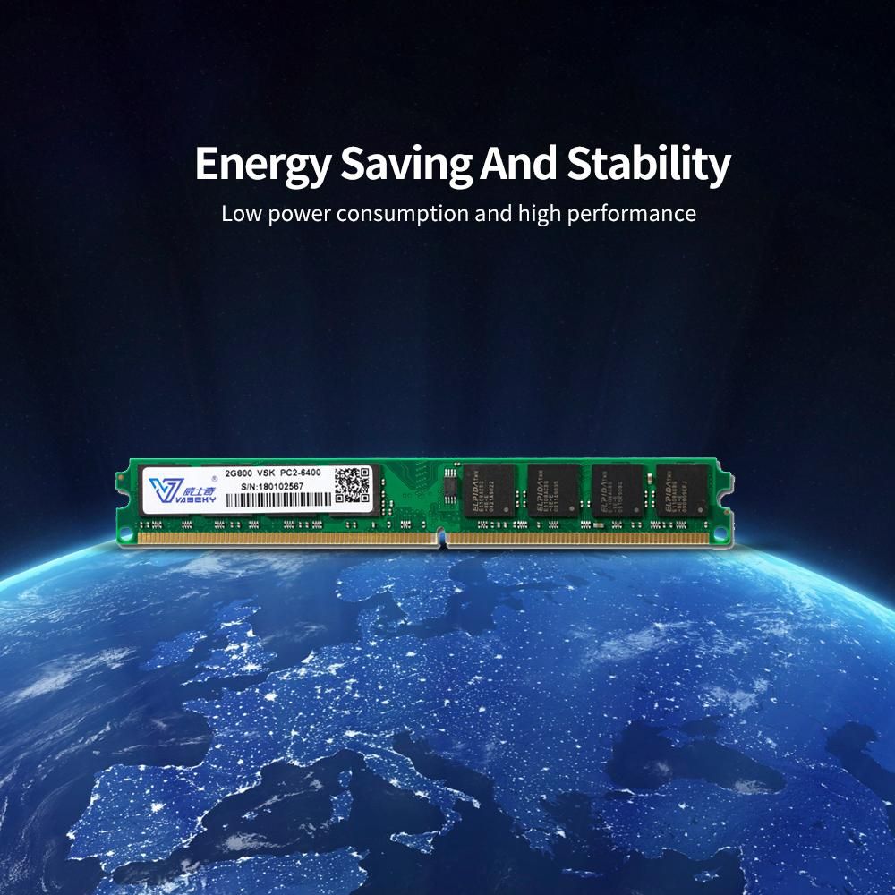 Vaseky 2G Memory DDR2 800 2G Desktop Memory High Speed Read/Write Noiseless Desktop Memory DDR2 800MHz