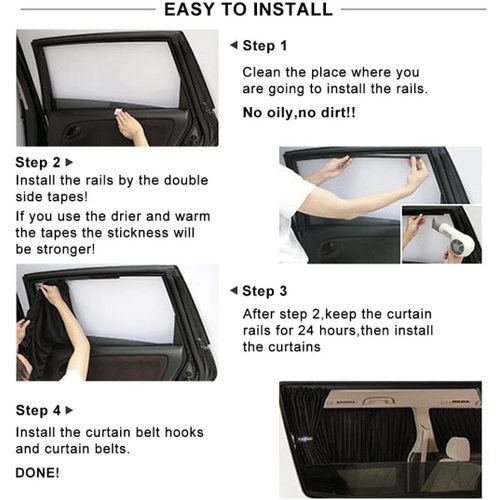 Universal, Adjustable Car Window Curtain, Sun-Shade For Most Cars, Trucks
