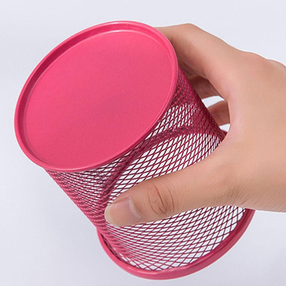 Mesh Metal Desk Pen Holder Pencil Makeup Storage Box Desktop Organizer Stand Case School Office Stationery Brush Pot Holder
