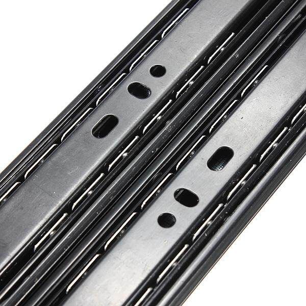 3-fold 33mm 10"12"14" Telescopic Drawer Runners Groove Ball Bearing Slide Rails 12 Inches