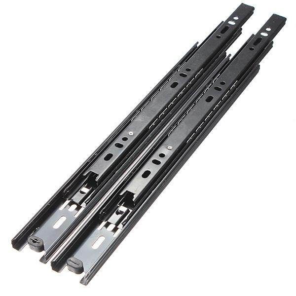 3-fold 33mm 10"12"14" Telescopic Drawer Runners Groove Ball Bearing Slide Rails 12 Inches