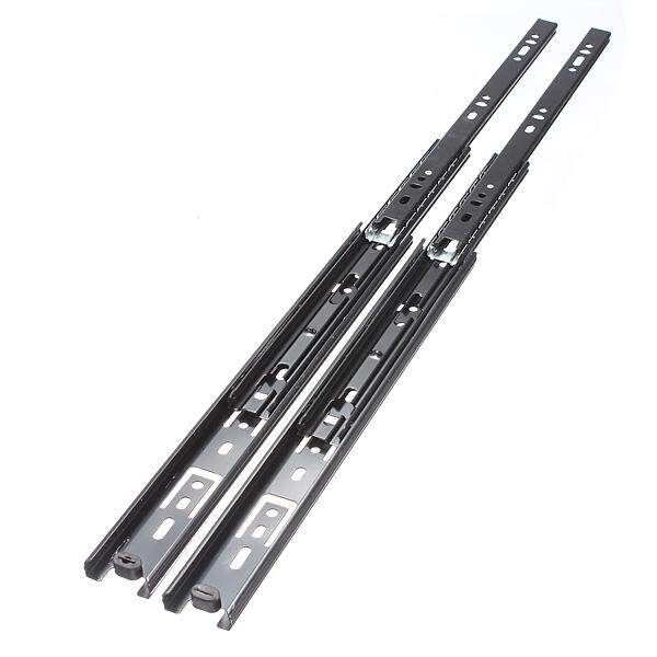 3-fold 33mm 10"12"14" Telescopic Drawer Runners Groove Ball Bearing Slide Rails 12 Inches