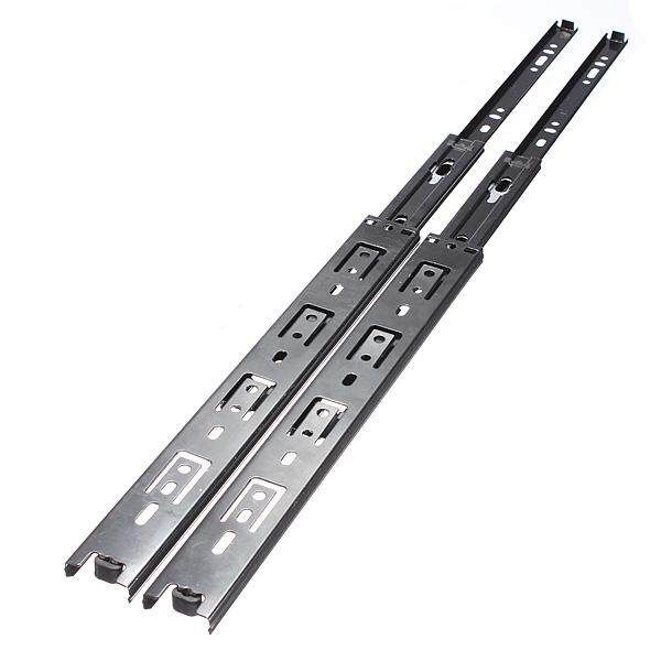 3-fold 33mm 10"12"14" Telescopic Drawer Runners Groove Ball Bearing Slide Rails 12 Inches