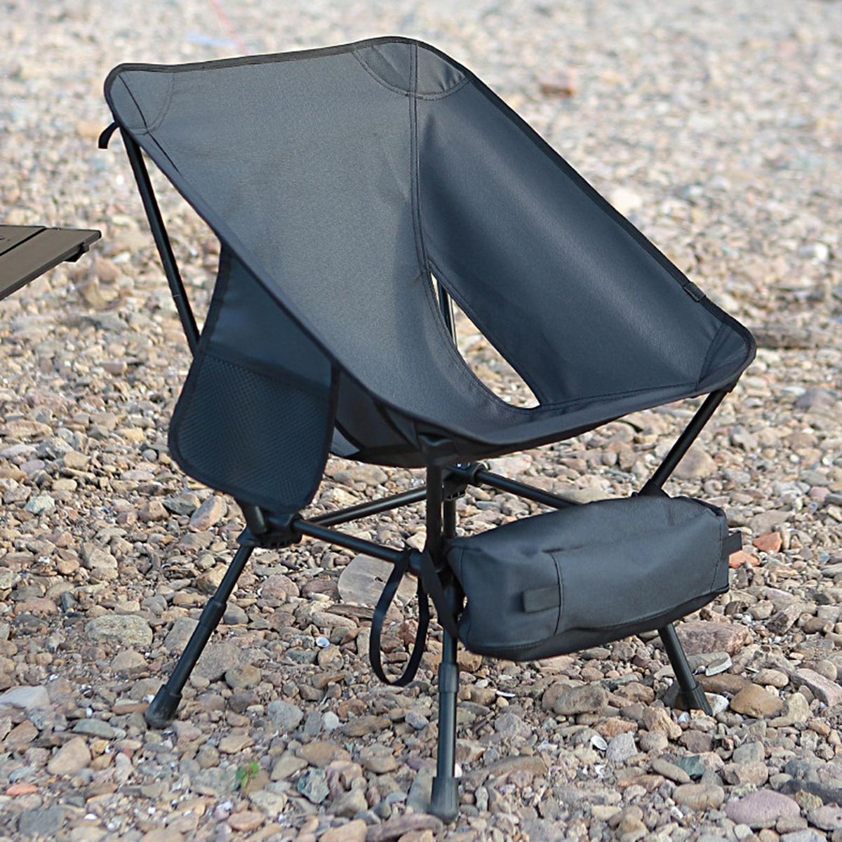 Camping Chair Outdoor Fishing Moon Chair Black