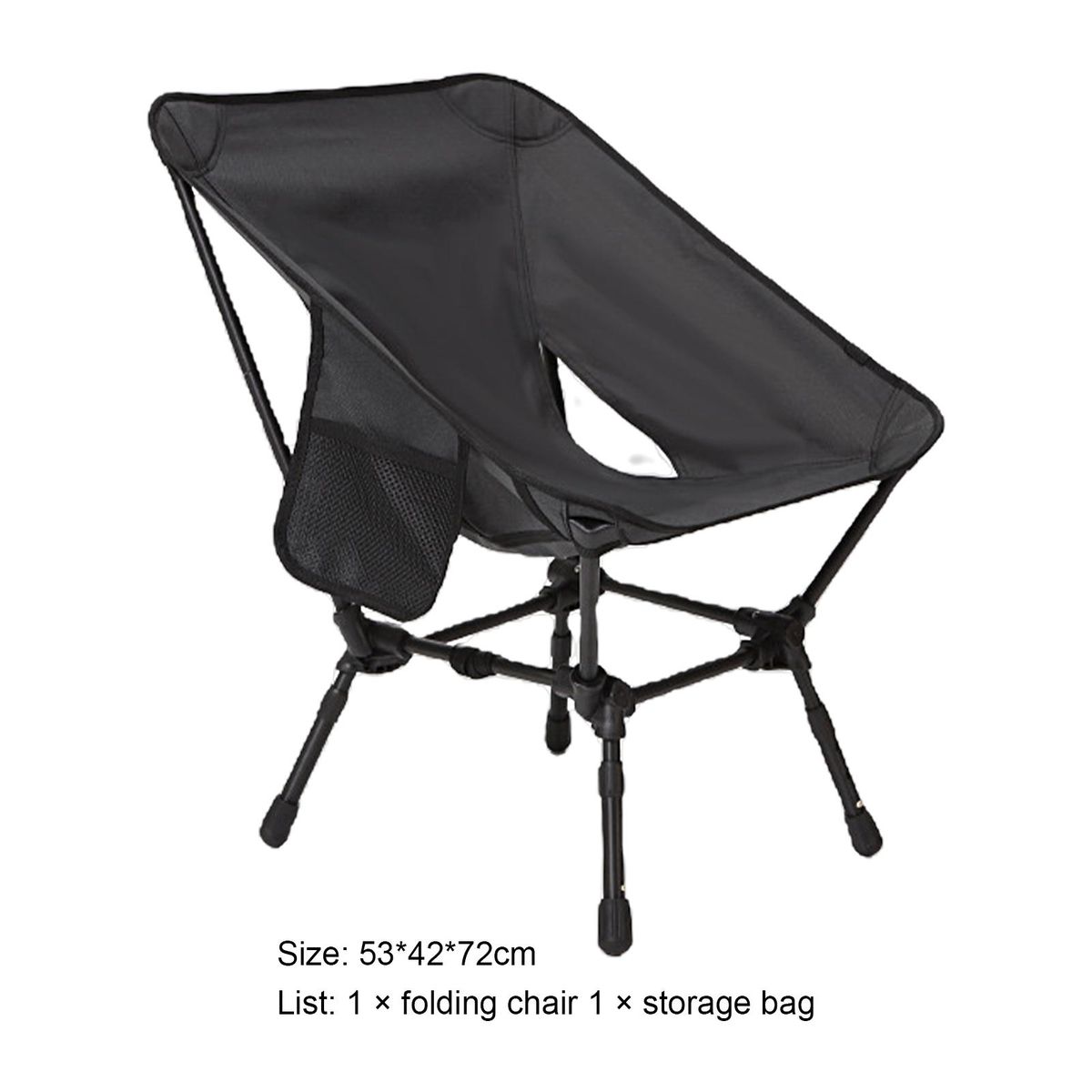 Camping Chair Outdoor Fishing Moon Chair Black