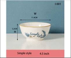 Simple Style Ceramic Glass Bowl Plate(6pcs)