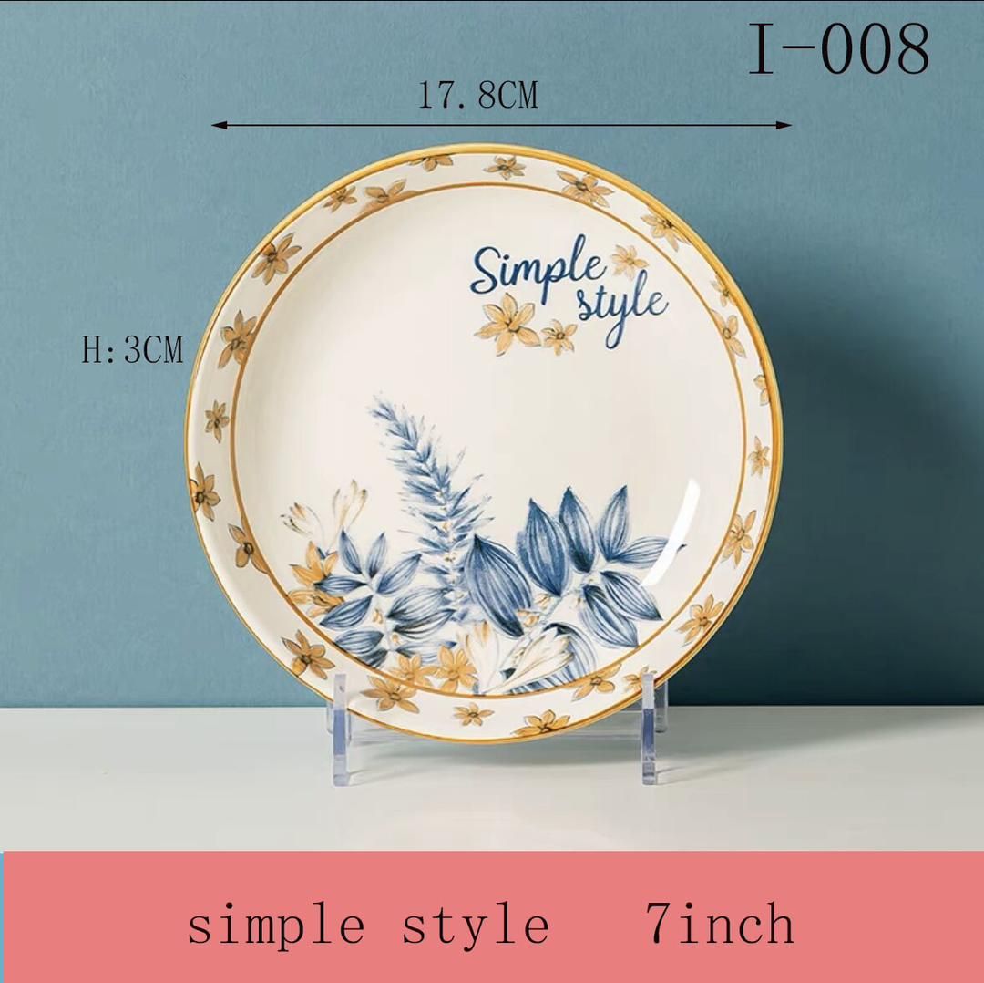Simple Style Ceramic Glass Bowl Plate (6pcs)