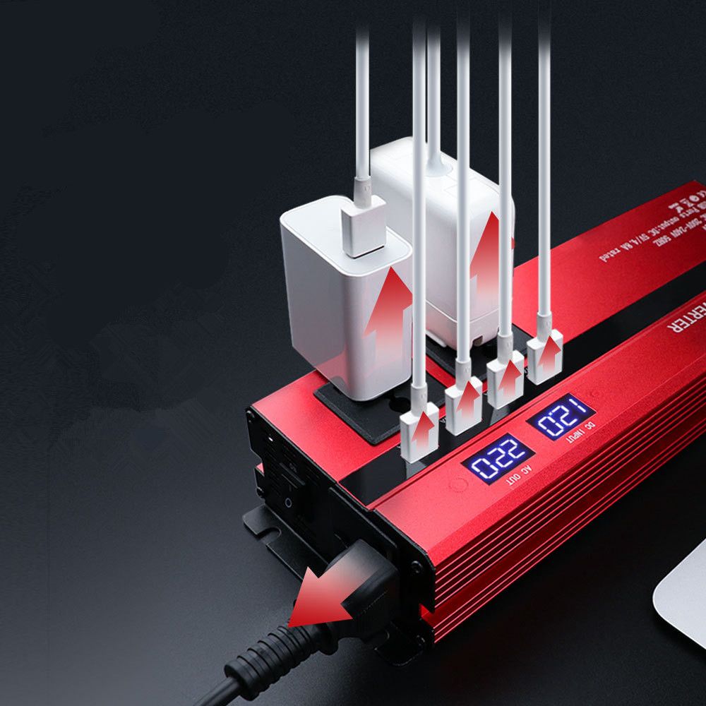 5000W 24V-220V Power Inverter Solar System Car Truck Rechargeable Vehicles UK PLUG-Plug In 24v-220