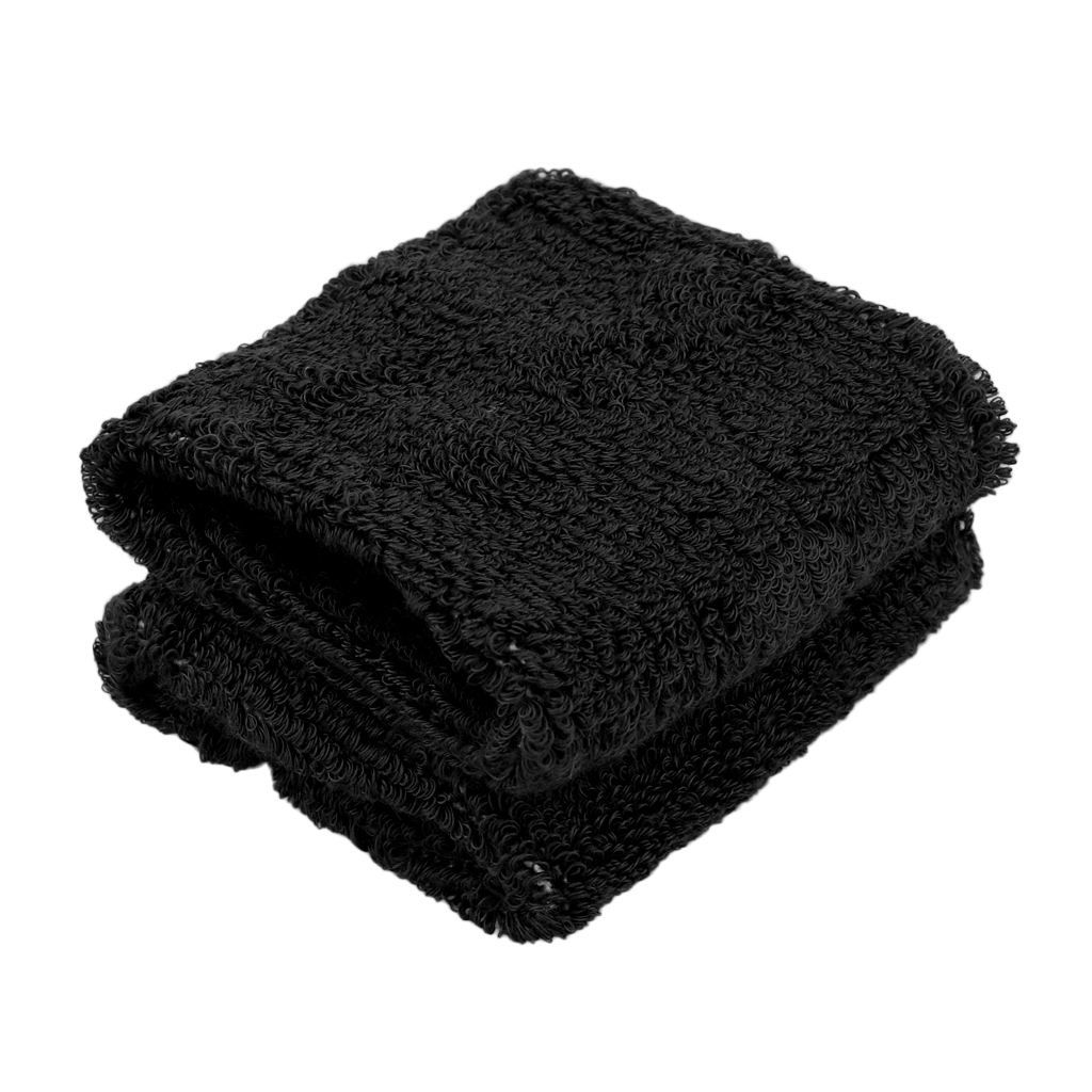 2Pcs Unisex Cotton Sweat Band Sweatband Wristband Basketball Black