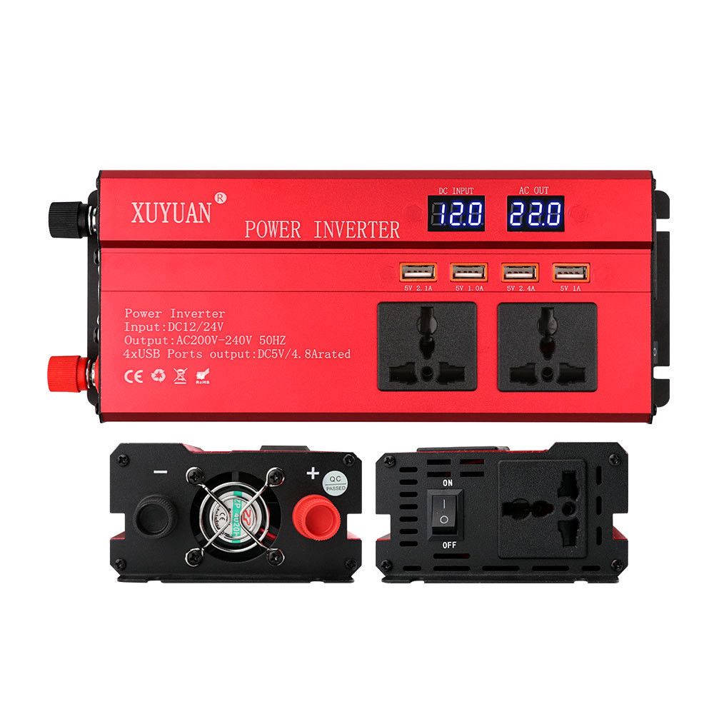4000W  12V-220V Solar Power Inverter LED Sine Wave Converter-12V-220V Universal Plug 4000W