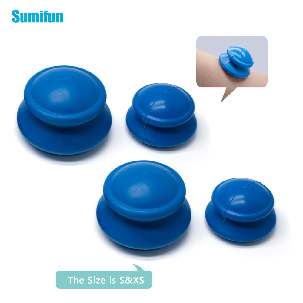 Massager Jar Cupping Massage Silicone Neck Full Cups Cupping 4Pcs Cups Cups Back Health Relax Vacuum Body