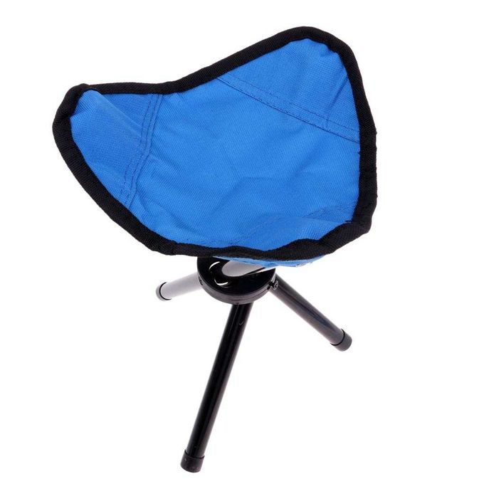 Tripod Foldable Camping Stool Compact Ultralight  Chair Blue