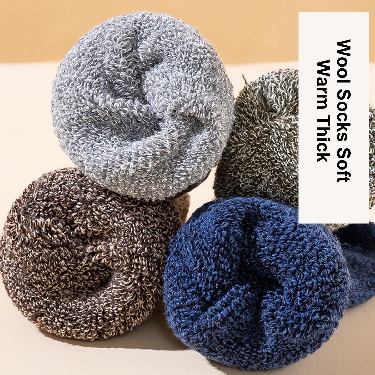 Men's Winter Wool Socks Soft Warm Thick Wool Socks For Cold