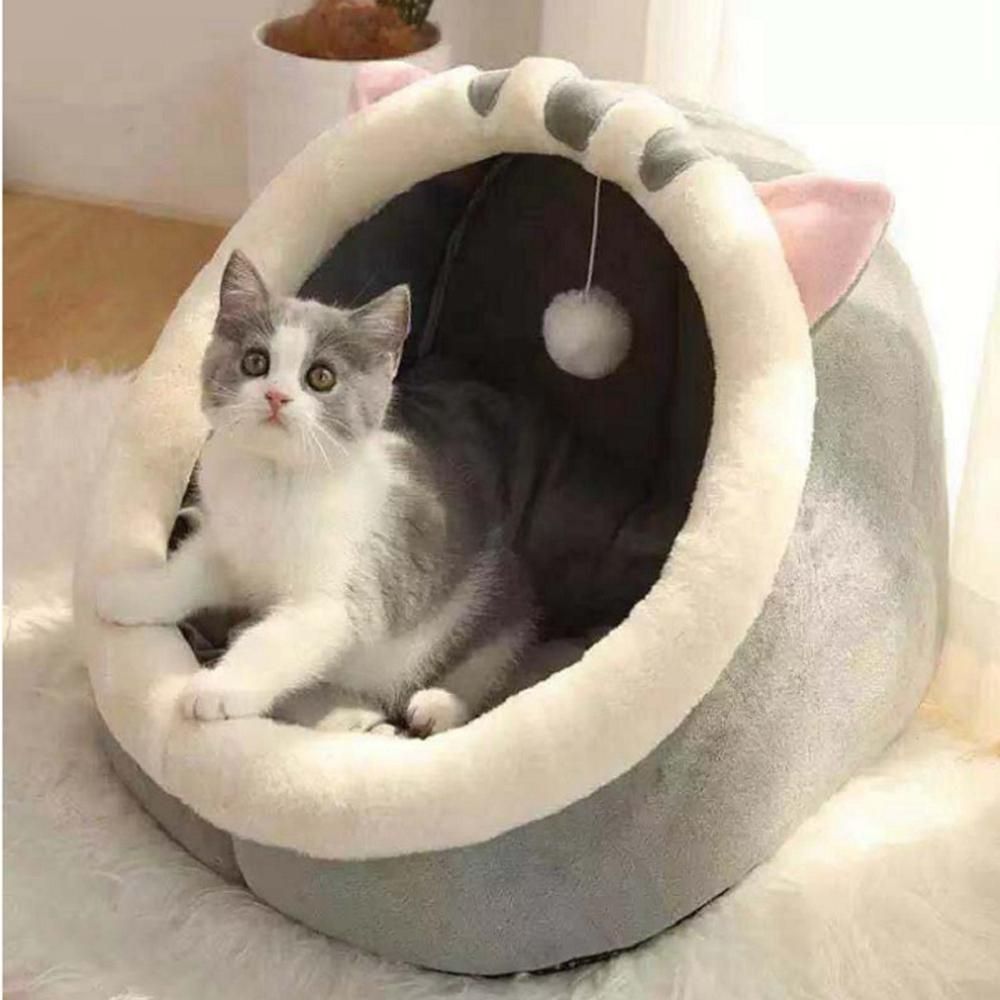 Cat Bed Warm Pet Basket Kitten Lounger for Washable Cave
