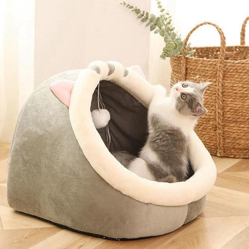 Cat Bed Warm Pet Basket Kitten Lounger for Washable Cave
