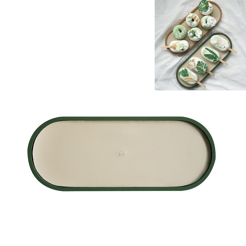 Sundries & Jewelry Display Tray , Oval (Dark Green)