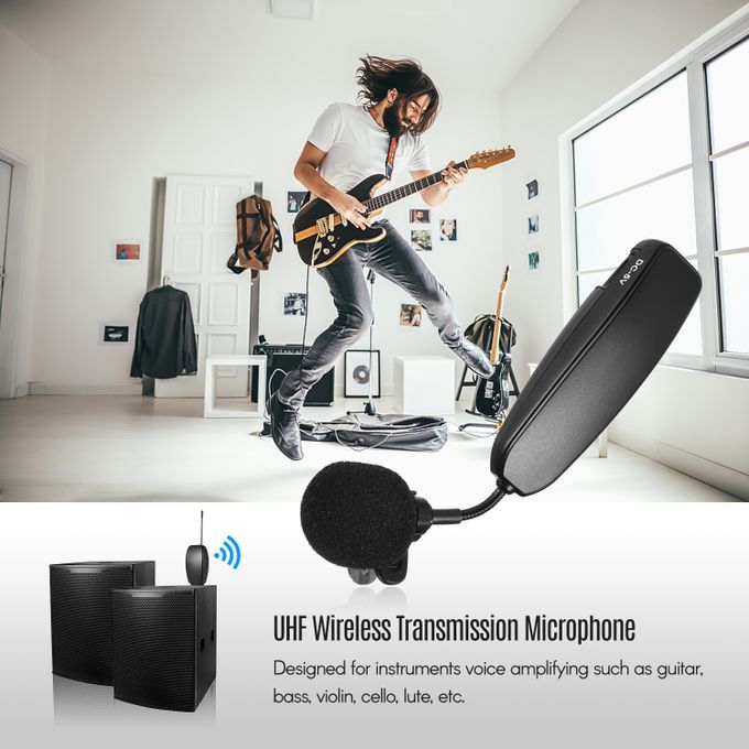 Wireless UHF Microphone System 2 Transmitter And 1 Receiver