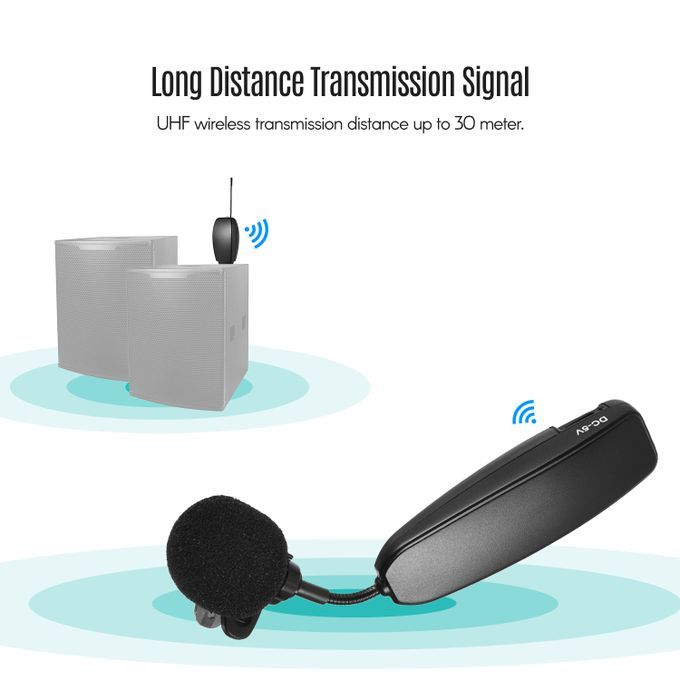 Wireless UHF Microphone System 2 Transmitter And 1 Receiver